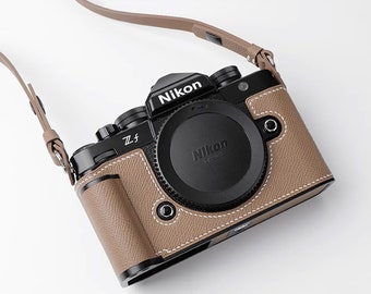 Premium Edition Nikon ZF Z F  Handmade Half Case Cowhide leather Camera bag Protector Holster sleeve HandGrip SD & battery access