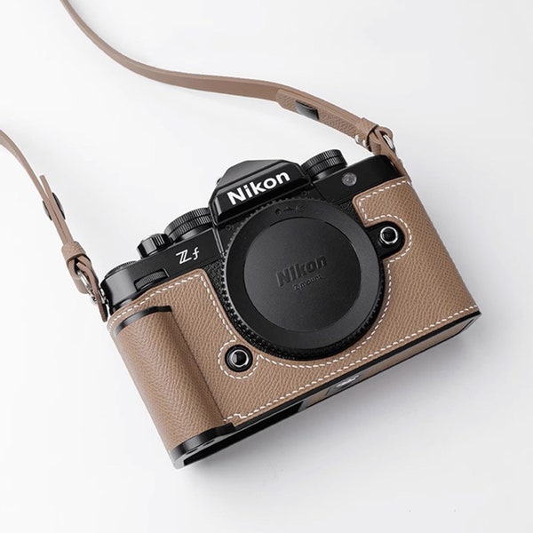 Premium Edition Nikon ZF Z F  Handmade Half Case Cowhide leather Camera bag Protector Holster sleeve HandGrip SD & battery access