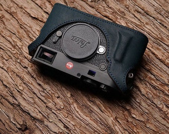BolinUS Handmade Genuine Real Leather Half Camera Case Bag Cover for Leica M10 Camera With Hand Strap Leica M10 Case Black 