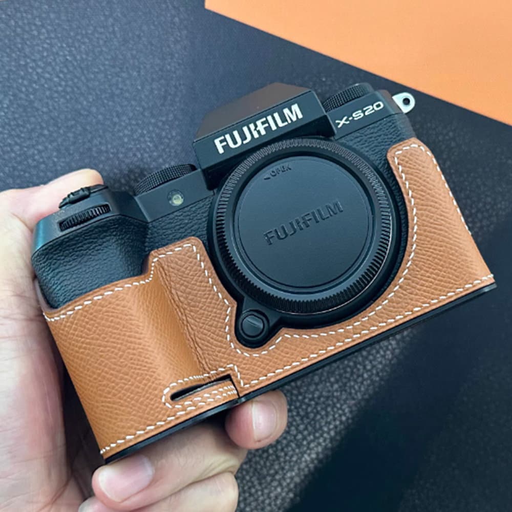 MS Edition Fujifilm Fuji XS20 X-S20 Handmade Half Case Cowhide Leather  Insert Camera Bag Protector Holster Sleeve 