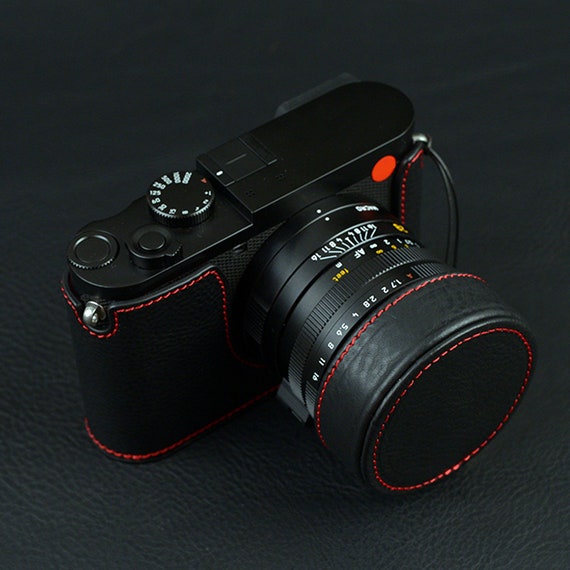 Leica Q3 Q2 TYP4889 / Q TYP 116 Q-P Handmade Half Case Cowhide leather insert Camera bag Protector Holster sleeve handGrip SD battery access
