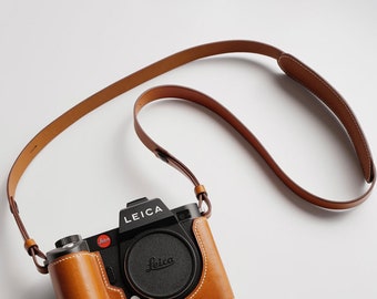 Premium Edition Leica SL SL2 SL 2 SL2-S Handmade leather hand stitch Strap ** Strap only** lanyard Extended Strap Neck Strap Padding Strap