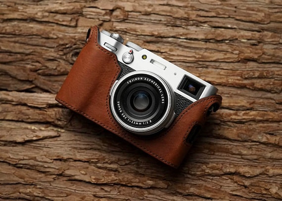 MS Edition Fujifilm fuji X100V Handmade Half Case Cowhide leather Camera bag Protector Holster sleeve Tripod mount SD & battery access