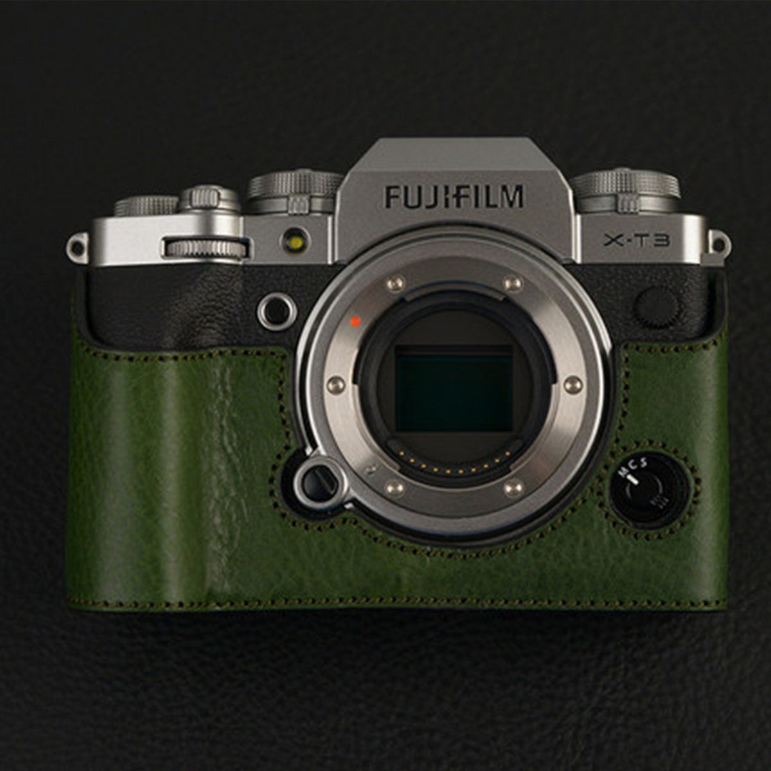 Fujifilm Fuji XT3 XT3 Handmade Half Case Cowhide Leather Insert Camera Bag Protector Handgrip