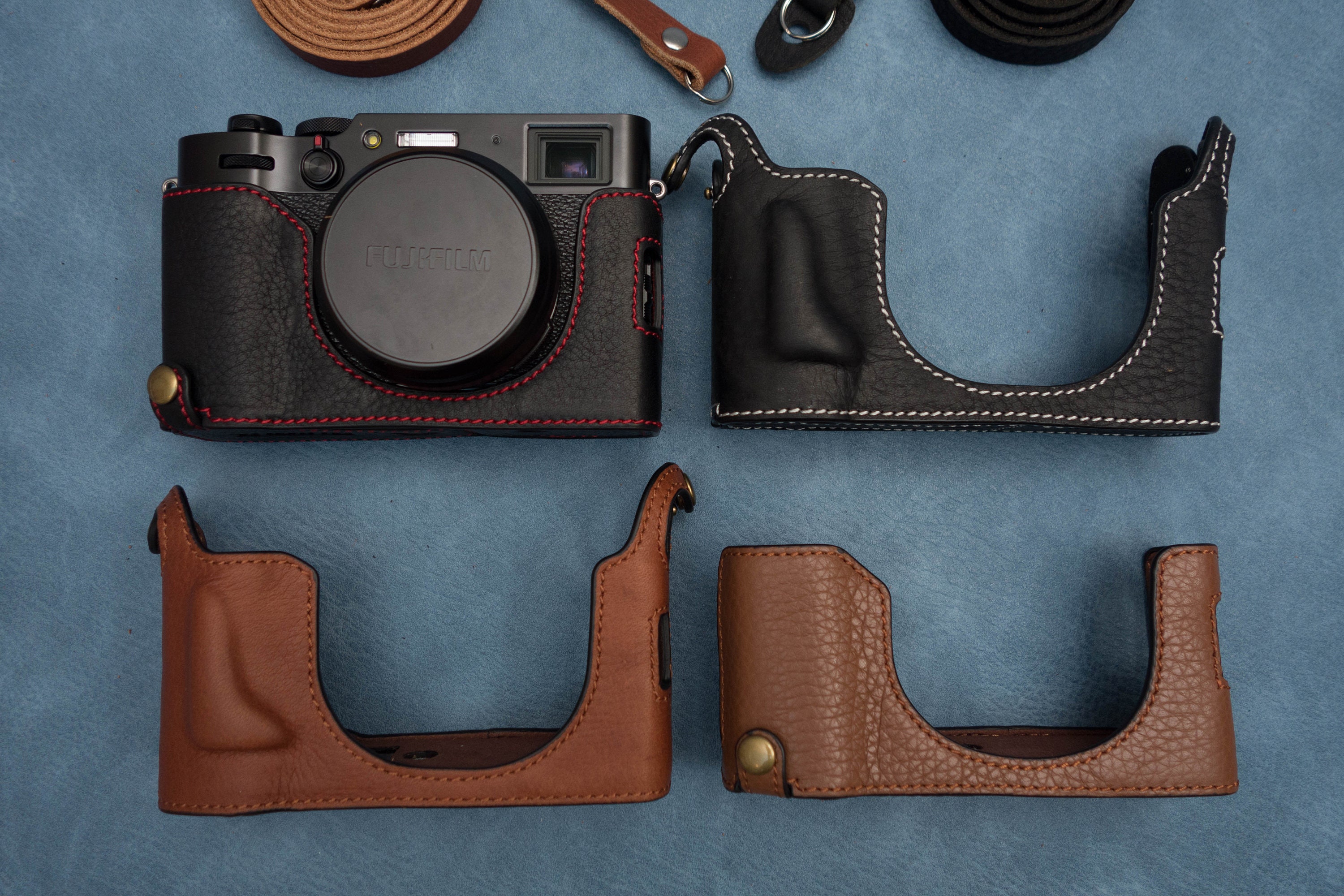 HALF CASE STRAP Fujifilm fuji X100V Handmade Half Case Etsy