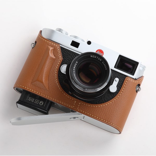 Premium Edition Leica M11  Handmade Half Case Cowhide leather insert Camera bag Protector Aluminium alloy Base SD & battery access Holster