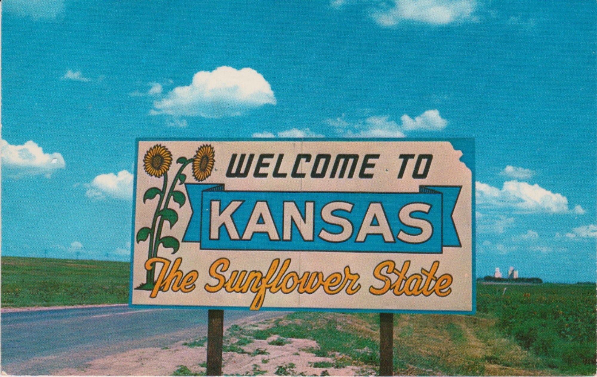 Vintage to Kansas Postcard The Sunflower State Etsy