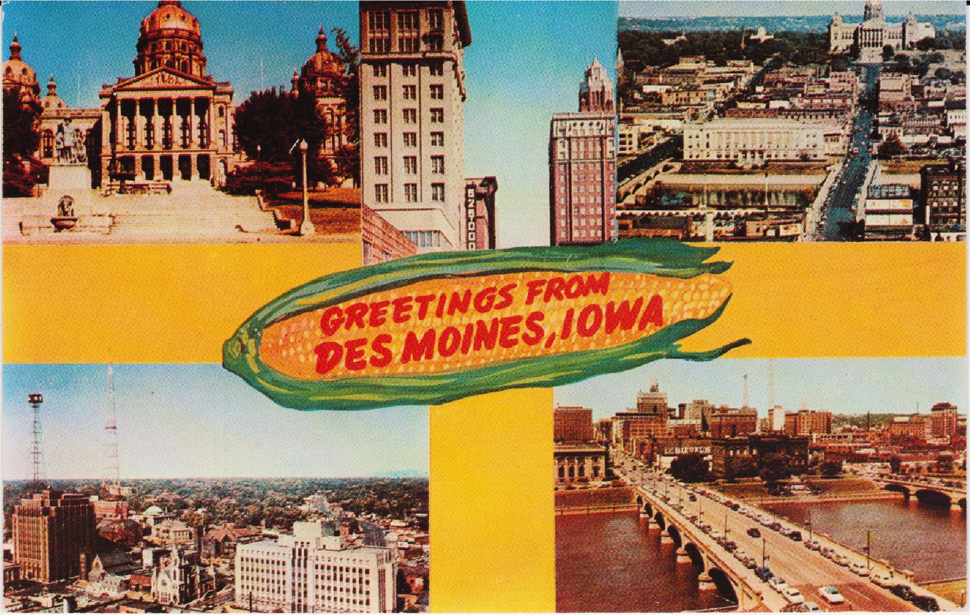 Vintage Greetings From Des Moines Iowa Postcard Iowa Capitol Etsy