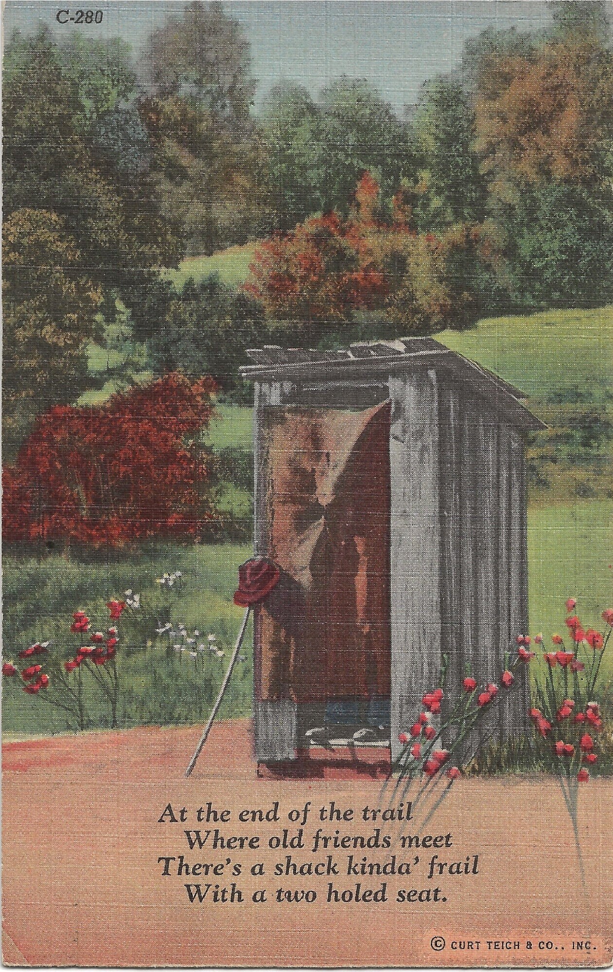 Antique Outhouse Postcard Vintage Outhouse Poem Postcard Etsy
