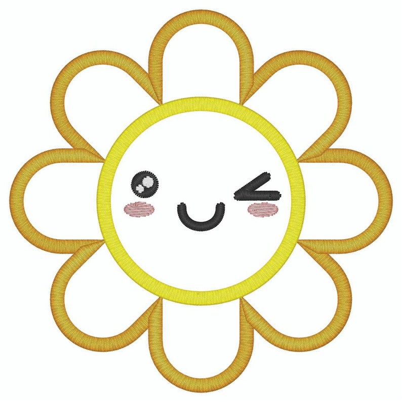 6x10 3 sizes 5x7 Sun Flower Applique Sunshine Embroidery Design 4x4 Summer Machine Embroidery Applique Design