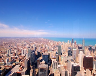 Chicago Skyline from Willis / Sears Tower PRINT: Travel Photography