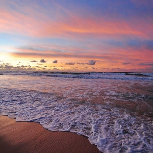 Hawaii Kauai Polihale Bright Sunset Beach PRINT: Travel Photography