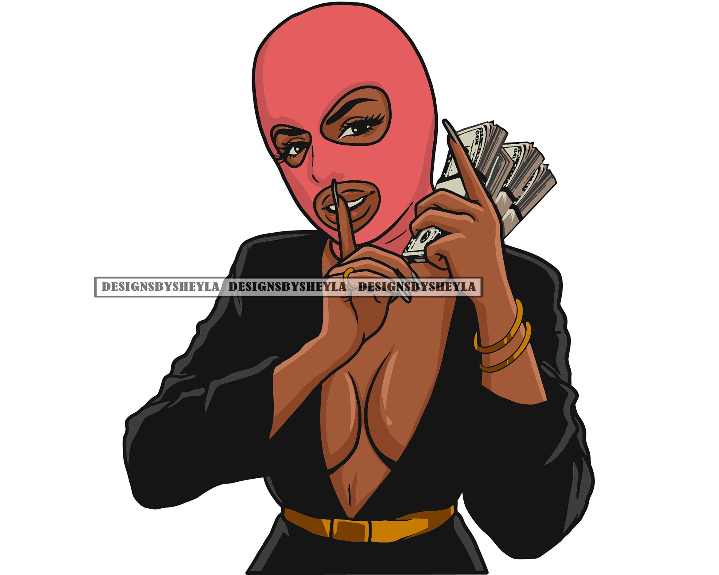 CLIPART Cartoon Illustration Ski Mask Girl For Digital Logo, 46 OFF