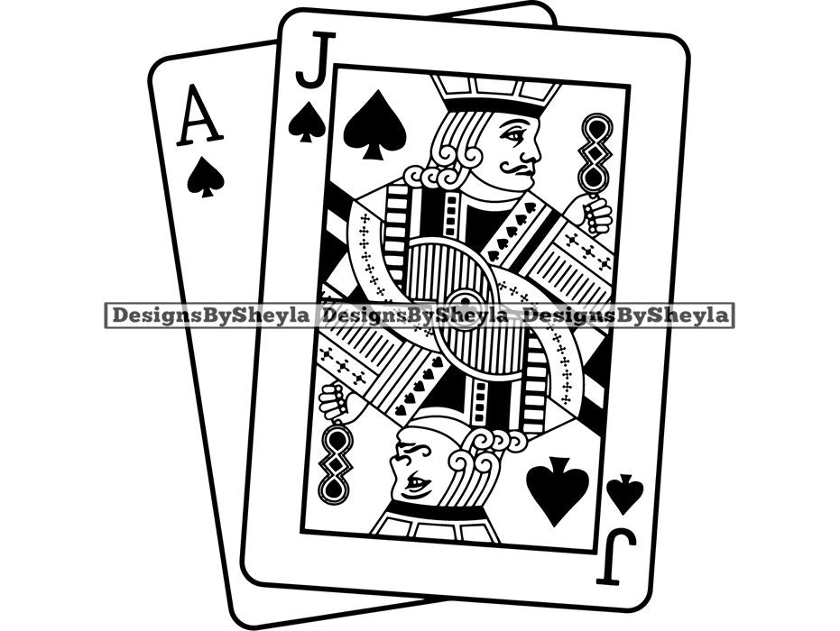 Cards Ace Black Deck Jacks Gambling Pair Spade .SVG .EPS .PNG Etsy