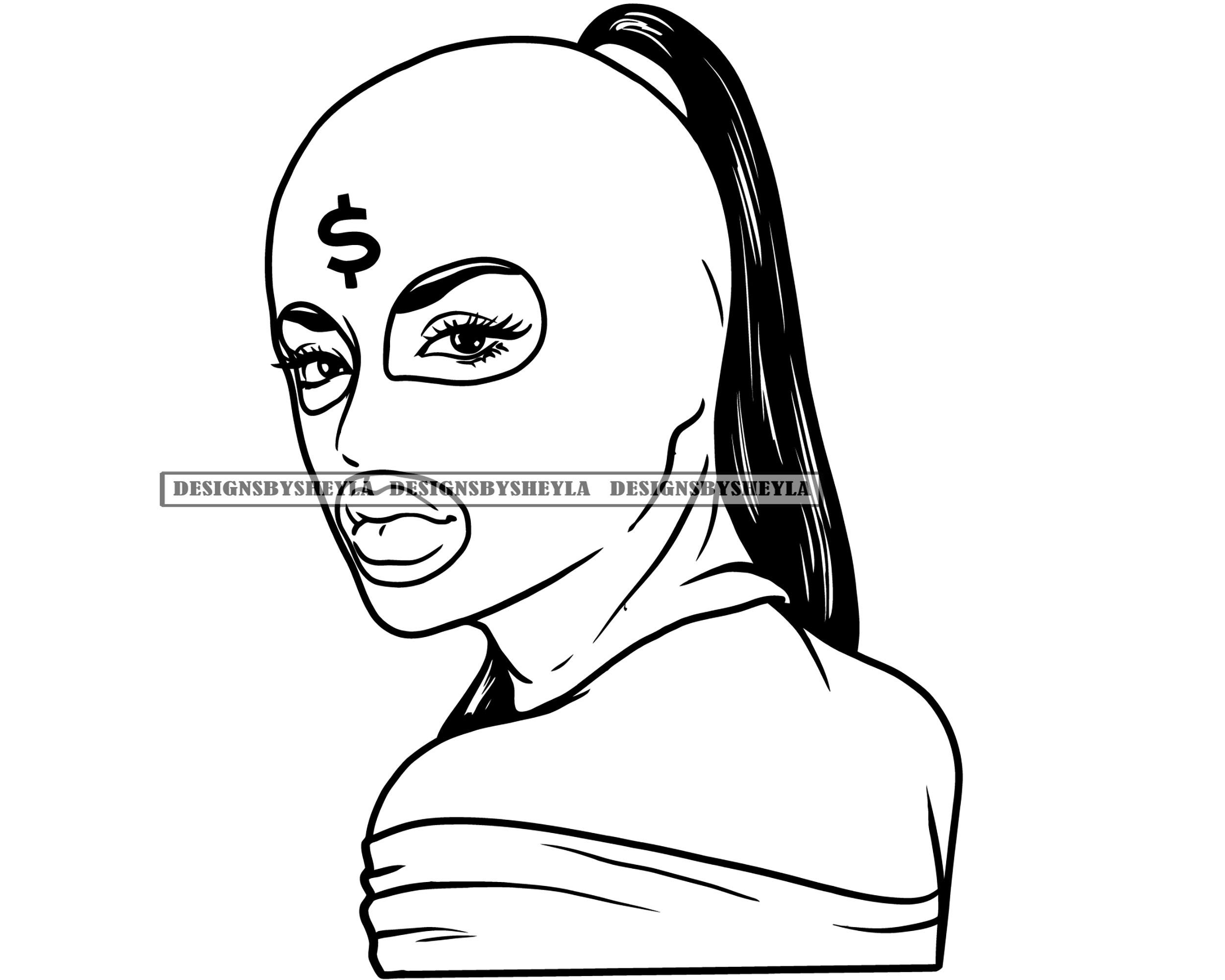 Beautiful Afro Woman Wearing Ski Mask off Shoulder Top Style Etsy