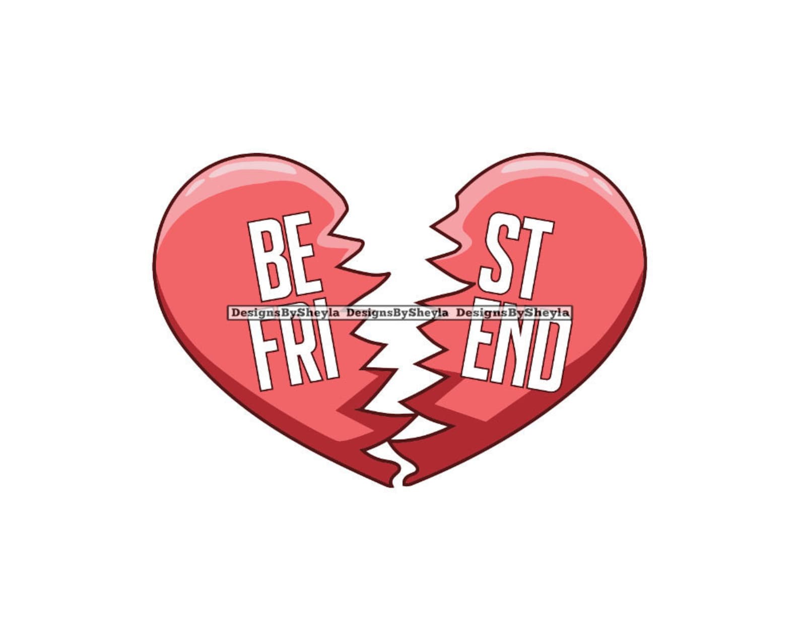 Bestfriends Broken Heart .SVG .EPS .PNG Vector Clipart Cricut Etsy