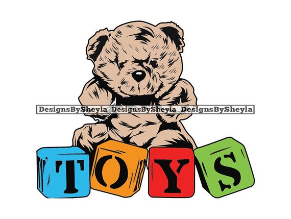 Toy Teddy Bear Animal Children Stuffed Svg Eps Png Vector Etsy
