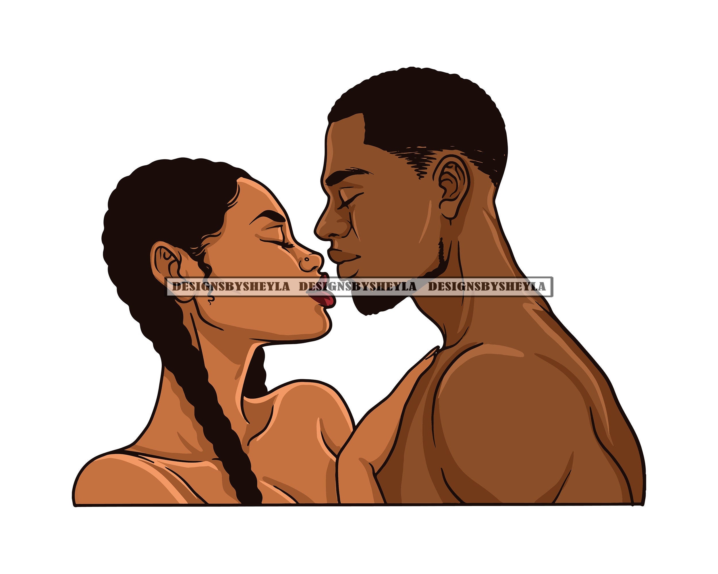 Beautiful Black Couples Nude - Sexy Beautiful Afro Couple Man Woman Naked Eyes Closed in Love - Etsy Canada