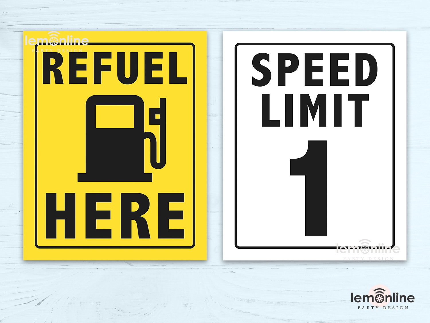 Speed limit 1 sign refuel here sign road signs birthday etsy