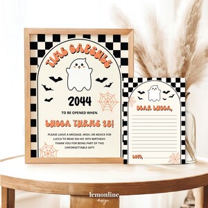 Spooky One Time Capsule Sign and Cards, Spooky One Party Keepsake, Spooky tijdcapsule, One Spooky Dude-decor, ghost-tijdcapsule, HLW3
