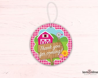 Farm Thank you Tag, Farm Birthday Party, Farm Gift Tag, farm favor tag, Farm Party, Thank you Tags, Farm tags, Farm animals thank you, FARM