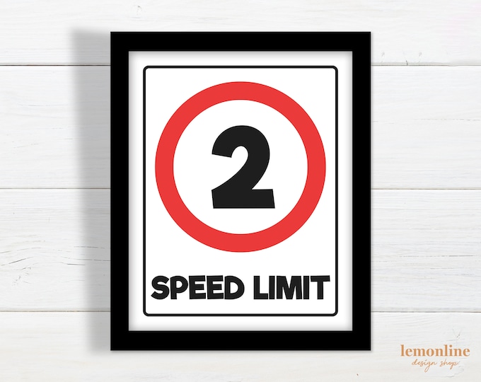 Speed Limit 2 Sign Template | TWO Fast Race Car Birthday Party Food ...
