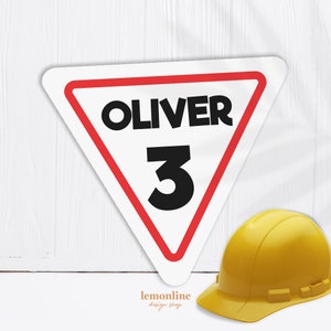 Birthday Road Sign, Construction party sign, road signs decor, two fast birthday decoration, fast one party decor, Construction party, RS1