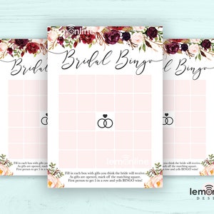 Bingo de despedida de soltera floral, actividad de despedida de soltera, juego de despedida de soltera, bingo de novia, ideas de despedida de soltera, noche de gallinas de bingo FLOR01