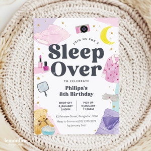 sleepover-birthday-invite-slumber-party-birthday-invitation-sleepover