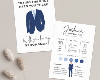 Groomsmen proposal card, Will you be my groomsman, Will you be my Best Man, Groomsman Proposal, best man invitation, Best Man Card, GRO1