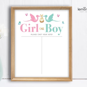 Gender Reveal Voting Board, Cast you vote Sign, Gender Reveal Sign, Prediction Board, Gender reveal Guess, Stork Gender Reveal, GR03