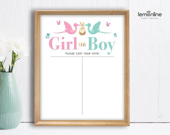 Gender Reveal Voting Board, Cast you vote Sign, Gender Reveal Sign, Prediction Board, Gender reveal Guess, Stork Gender Reveal, GR03