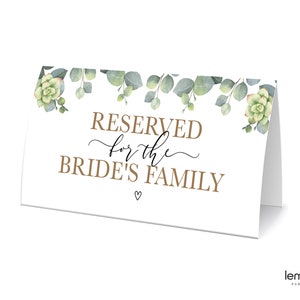 Reserved table sign, wedding reserved sign, eucalyptus reserved sign, reserved for family, reserved seat sign, reserved printable, EUCA1