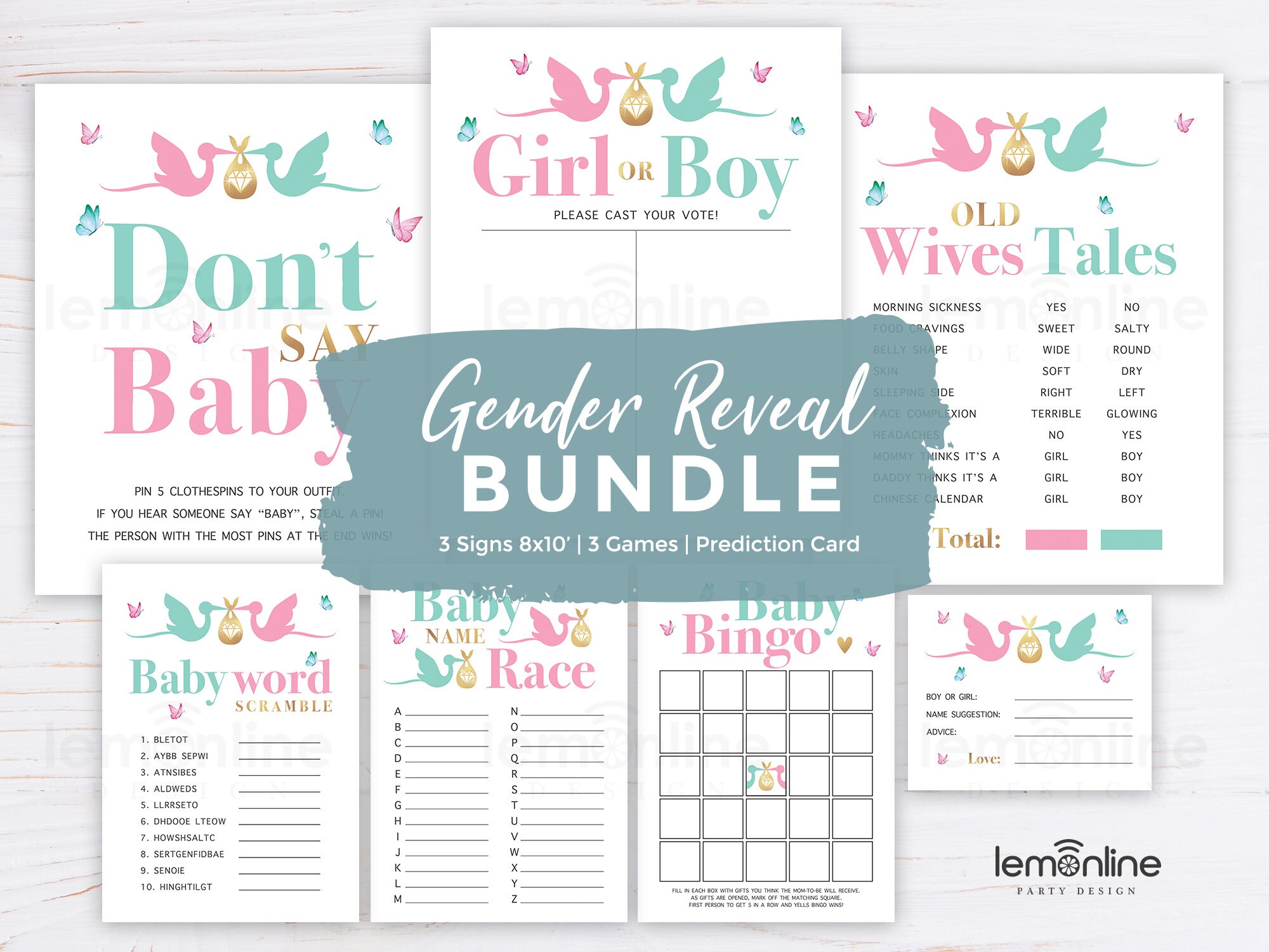 Gender Reveal Bundle Gender reveal games Gender reveal 