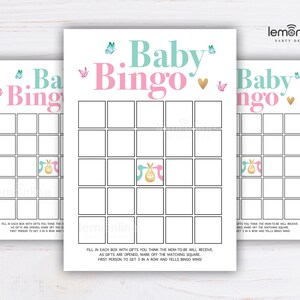 Baby Bingo Games, Gender Reveal game, Baby Shower Game, Stork Shower theme, Shower Activity, Gender Reveal Ideas, Printable Game Party, GR03