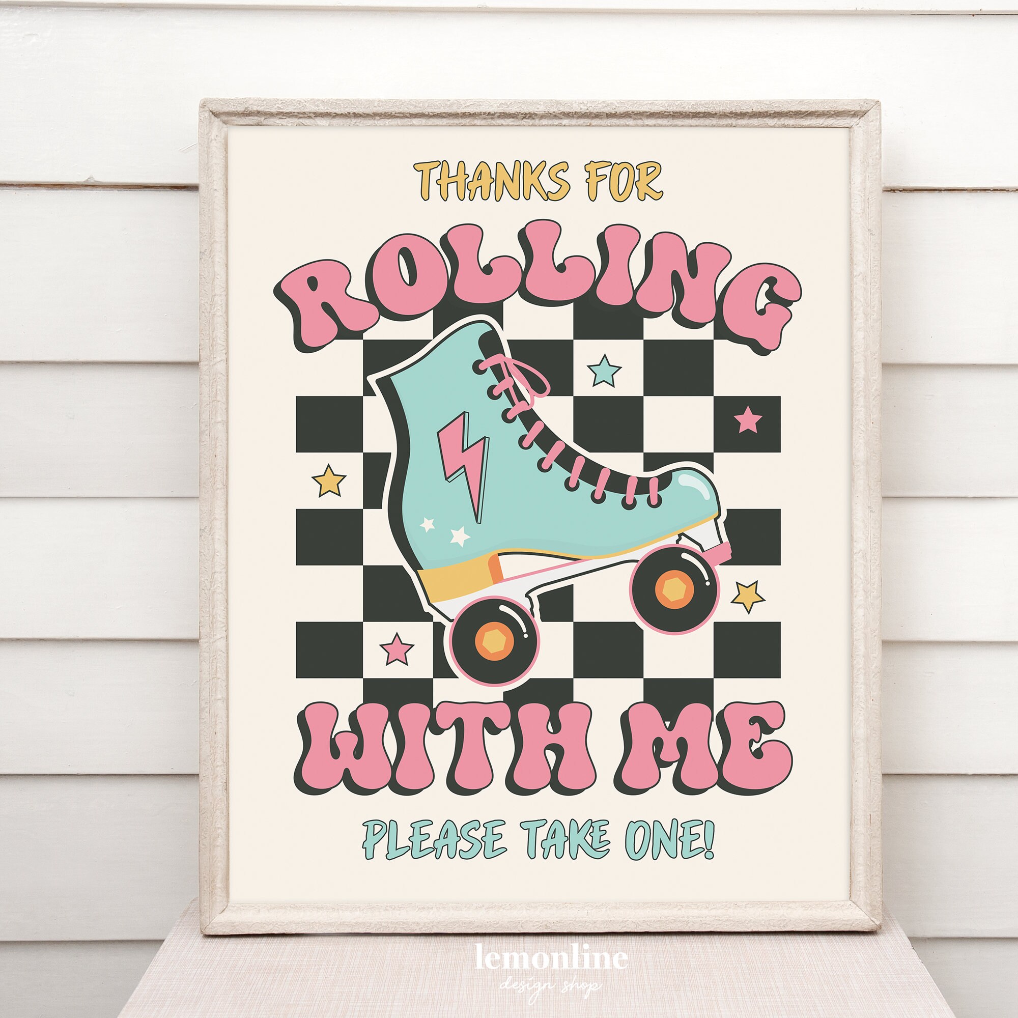 Roller Skating Rink Sign Roller Skating Birthday Favor Sign, Roller Skate Birthday Favor ...