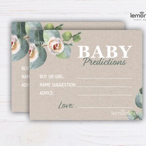Babyvoorspellingskaart, voorspellingen voor baby, voorspellingsspel, babyvoorspelling, groen babyshower, babyvoorspellingsspel, douchespellen, GR05