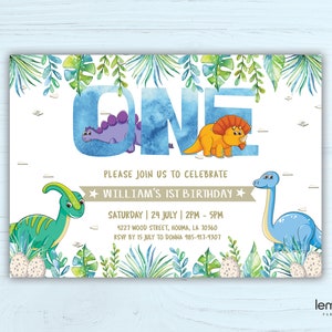 Dinosaur invitation, dinosaur invite, dino invitation, dino party invite, 1st birthday invite, dinosaur party, dinosaur birthday, DINO1