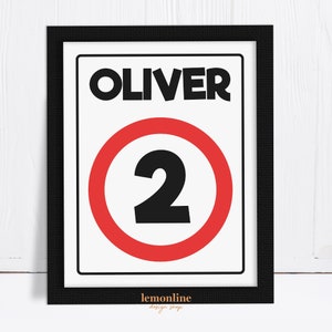 Birthday Road Sign, Construction party sign, road signs decor, two fast birthday decoration, fast one party decor, Construction party, RS1