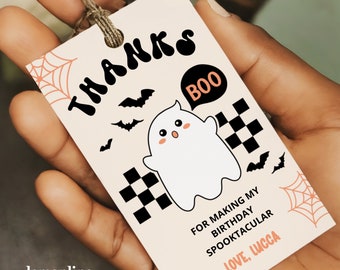 Cute Ghost Thank You Tag, Halloween Gift Tag, Halloween Thank You Tag, The Spooky One Favor Tag, spooky one birthday, Cute Ghost Shower HLW3