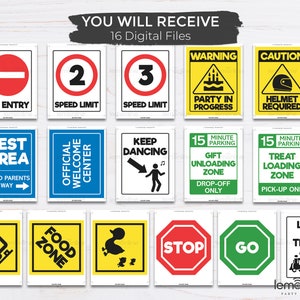 Road Signs Decor Bundle Printable Road Signs Construction - Etsy Australia