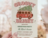 Groovy and Bright Christmas invitation, hippie christmas, Christmas party invite, Christmas invite, Festive Party Invite Festive Invite CHR2