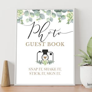 Photo guest book sign, photo guestbook sign, photo booth sign, wedding photo, wedding guest book, photo book sign, snap it shake it, EUCA1
