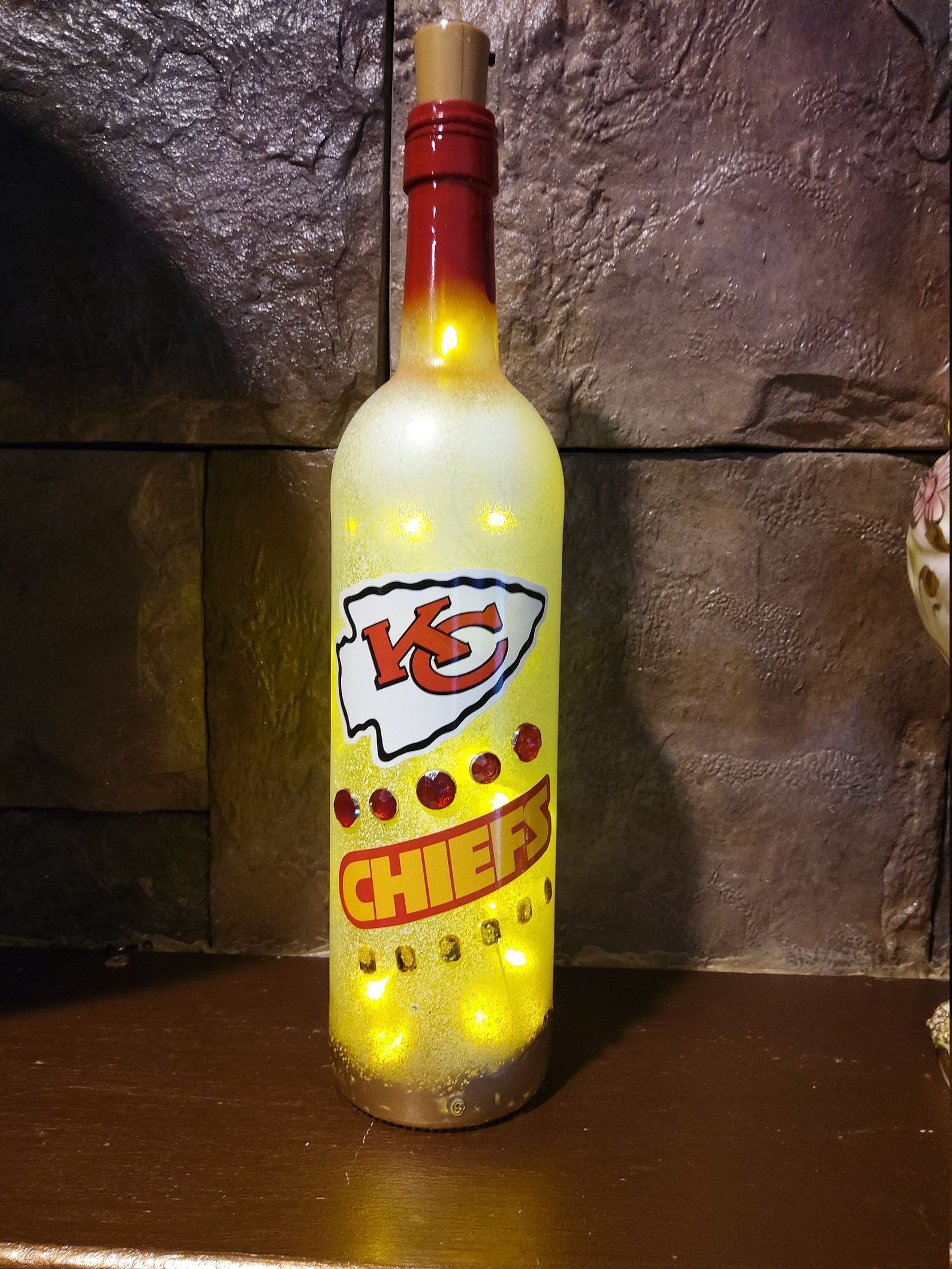 Handmade Upcycled Lighted Bottle Kansas City Chiefs NFL Bar Etsy