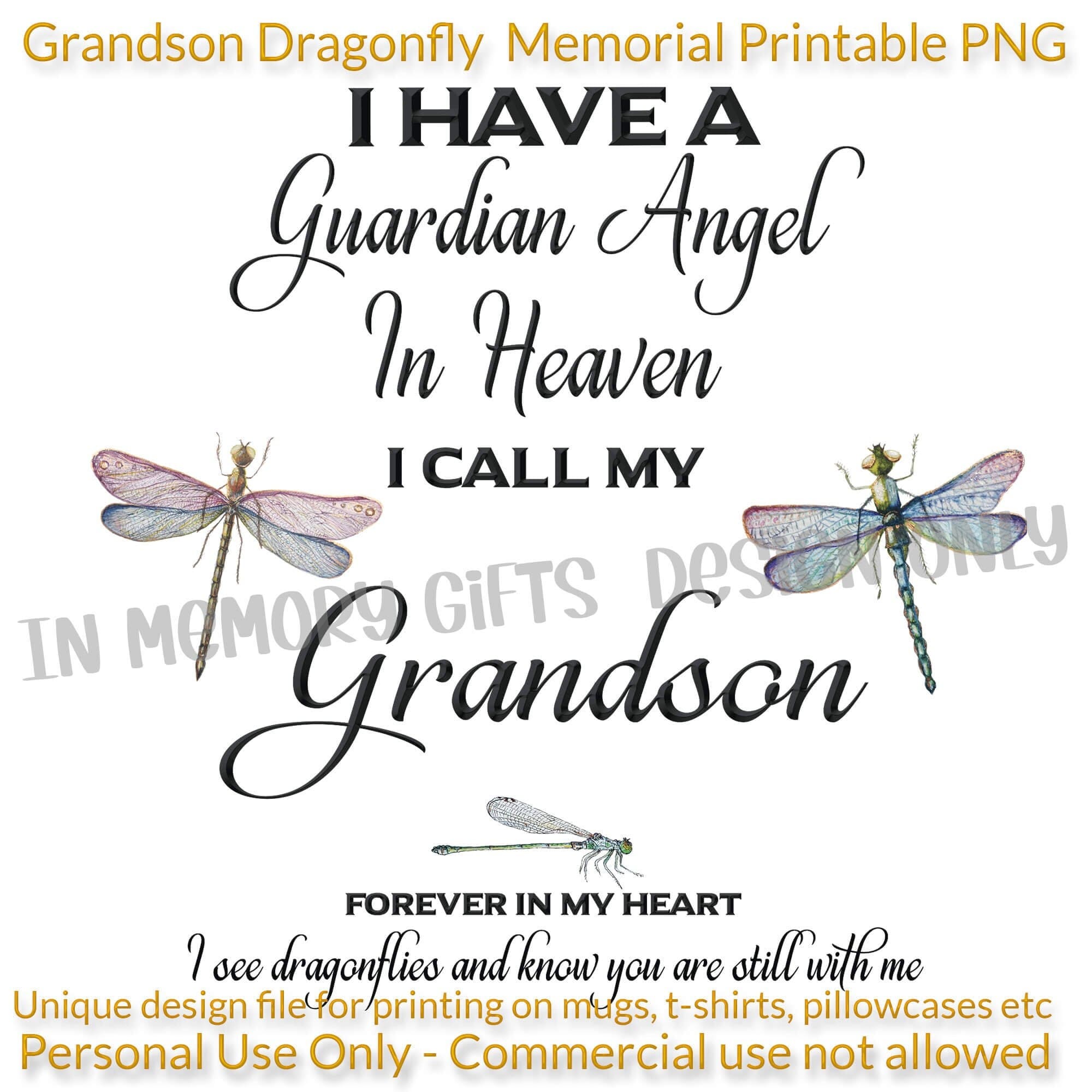 Grandson In Heaven Forever My Angel - In Memory T Shirt Grandson In Heaven Forever My Angel - In Memory T Shirt