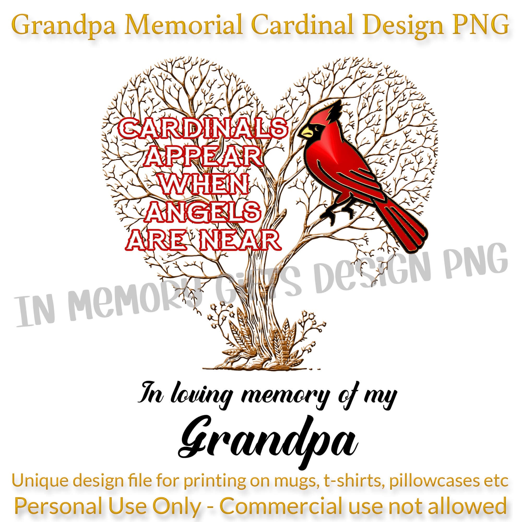 Grandpa Memorial Design in Loving Memory of Grandfather in Memory PNG