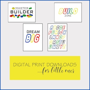 Kids Building Block Prints, Block Posters,boy Building Block Posters ...