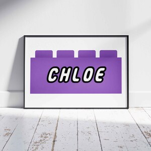 Girl Building Block Name Print, Personalised Block Playroom Print, Girl Playroom Decor,Nursery Personalised Print,A3 Digital Download