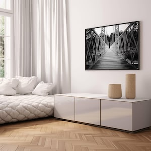 Bridge Black and White Photography Print - Digital Print -Modern Photography - Home Décor - Printable Wall Art - INSTANT DOWNLOAD