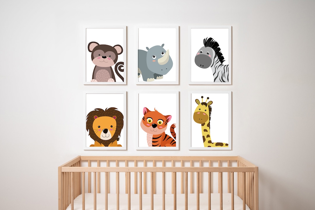 Jungle Animals Nursery Decor Prints, Kids Bedroom Prints, Nursery Wall ...